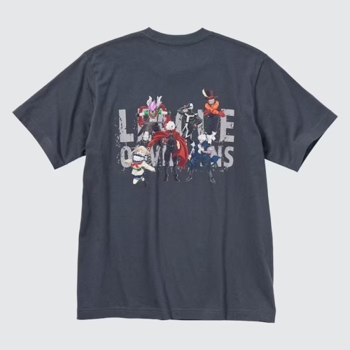 M ユニクロ ヒーローアカデミアヴィラン グレー メンズ Tシャツ 新品