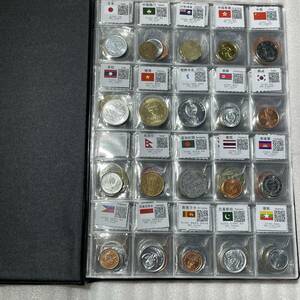 [1 jpy start ] rare!180ka country. coin . warehouse large amount 180 sheets album set world. coin * old coin summarize collection teaching material present 