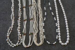 B1434ps.@ pearl fresh water pearl necklace Vintage accessory large amount set together . summarize set sale pendant ornament 