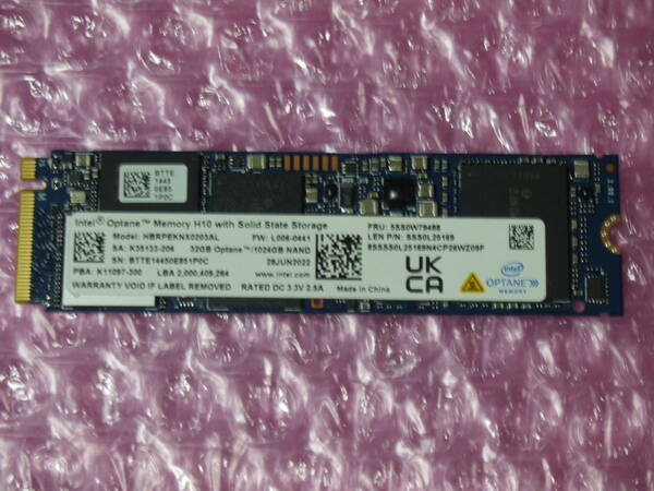 まとめ売り4枚☆未使用☆ インテル Optane Memory H10 32GB Optane / 1024GB HBRPEKNX0203AL NVMe SSD