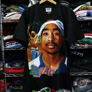 90s HIP HOP クラシック『2PAC』ラッパー WEST COAST ストリート RAP Tee GANGSTA ラップティー G-RAP ラップT『国内XXL寸相当』表記XL 4