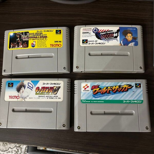 サッカーバスケ4本セットスーパーファミコン ソフトのみ