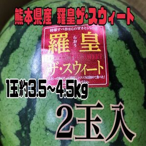 熊本県産 スイカ羅皇ザ･スウィート3.5～4.5kg(2玉入)