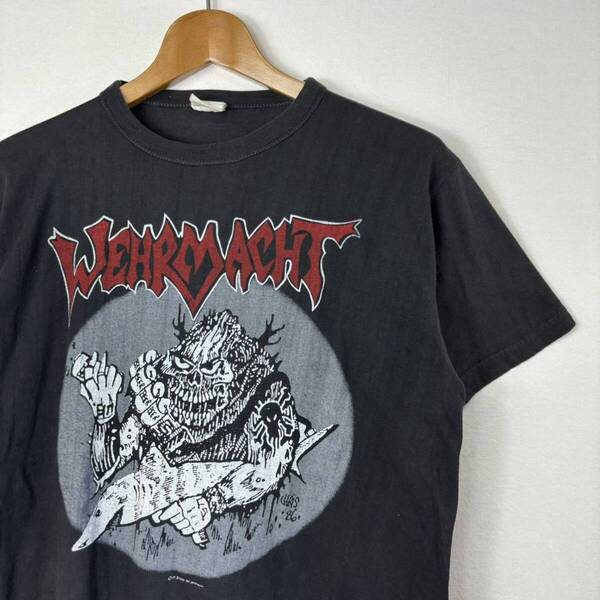 ビンテージ 80s【WEHRMACHT】ヴェアマクト Tシャツ クロスオーバー スラッシュメタル ロックT ハードコア napalm death slayer dri heresy