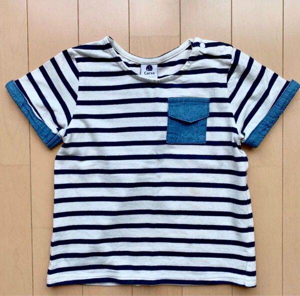 【Corva】ボーダーTシャツ 100㎝ キッズ 半袖