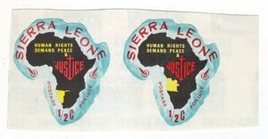 外国切手　シエラレオネ　1968年　国際人権年　1種　2枚　未使用