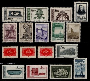 中国切手　1953年～1955年　特7～特12　偉大なる祖国第4次など　17枚　未使用