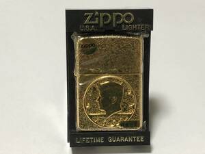  unused ZIPPO Zippo - original gold finishing Liberty coin pattern 1996 year made regular price 20,000 jpy case attaching America USA smoking .MADE IN USA
