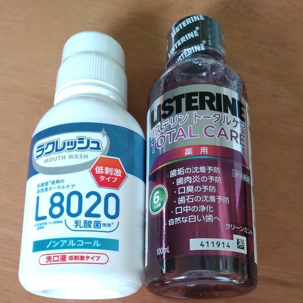 未開封２本セット！使い比べに。リステリントータルケア100ml、ラクレッシュ80ml