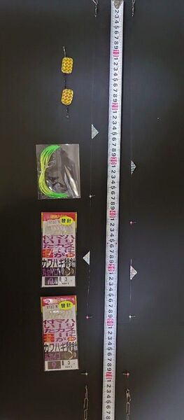 カワハギ ⑩ 仕掛け ハゲ針 替え針セット 集魚板 花火 自動ハリス止め