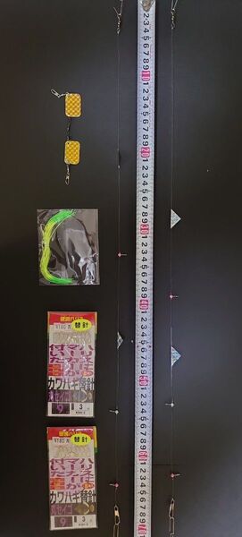 カワハギ仕掛け ⑧ カワハギ 仕掛け ハゲ針 替え針セット 集魚板 花火 自動ハリス止め