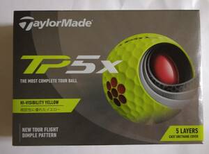 【外箱・スリーブに傷有】送料無料 新品 2ダース 24球 ゴルフボール TaylorMade テーラーメイド ゴルフ TP5X イエロー 2022年モデル