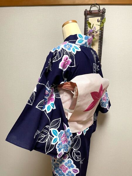 本染浴衣 紫陽花 身丈(肩から)154㎝