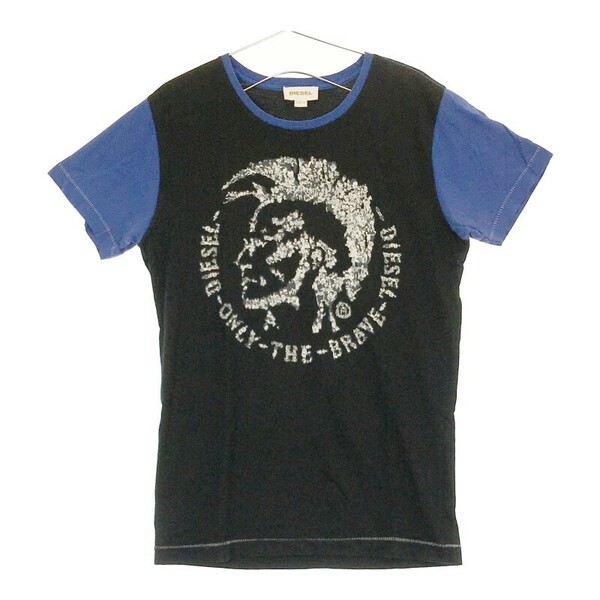 【30664】 DIESEL ディーゼル 半袖Tシャツ カットソー サイズS ブラック ONLY THE BRAVE ブレイブマン プリントT クルーネック メンズ