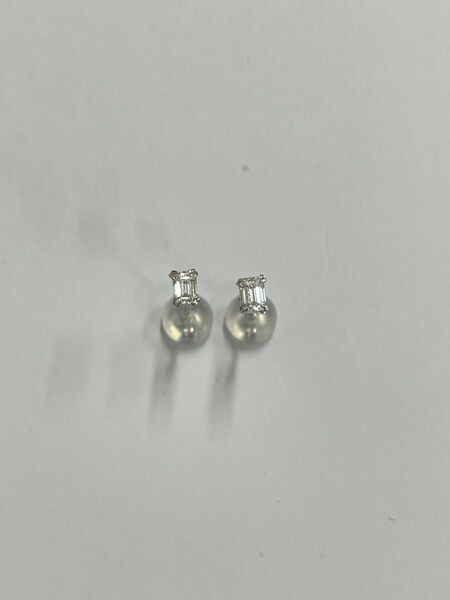 pt900 ダイヤピアス total 0.2ct エメラルドカット