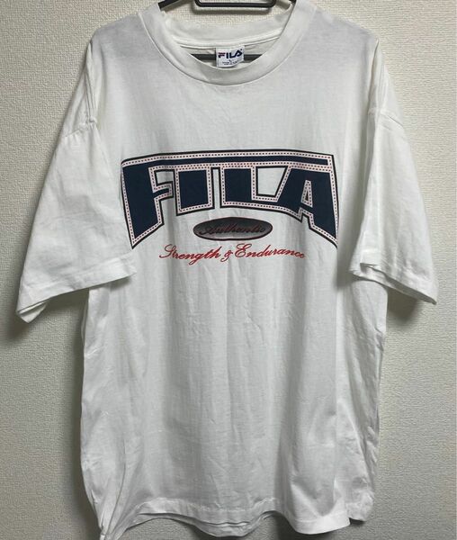 レア！　90s USA製 FILA Tシャツ Ｌ　ホワイト　美品　ビンテージ　デッドストック