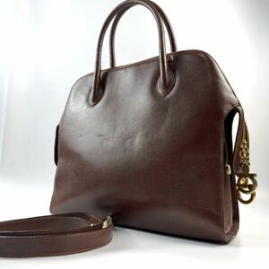 [ beautiful goods ]Salvatore Ferragamo handbag 2way gun chi-ni Brown leather Gold metal fittings Salvatore Ferragamo tote bag 1 jpy 