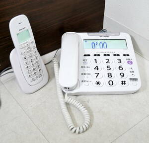 ▲(R606-H32) 動作品 SHARP シャープ JD-V38CL デジタルコードレス電話機 ホワイト 親機/子機セット 初期化済み 通電OK