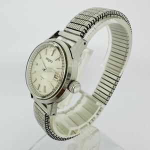 ★動作品★ 6 SEIKO セイコー メンズ腕時計 腕時計 時計 手巻き 2118-0230 3針 カレンダー付き 17JEWELS 伸縮ベルト シルバー NKH