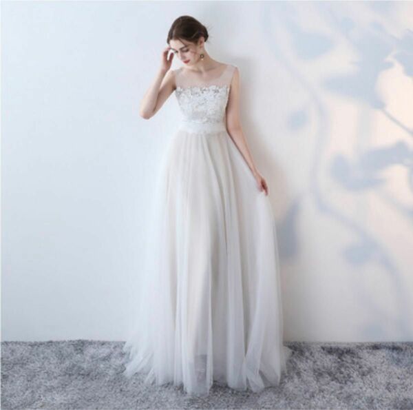 【最終価格】ウェディングドレス　Mサイズ　Aラインドレス　二次会　ワンピース　結婚式　ウェディングフォト