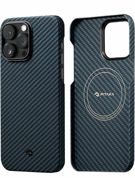 「PITAKA」 iPhone14 Pro ケース MagEZ Case 3 1500Dアラミド(1500D 黒/ブルーツイル柄)