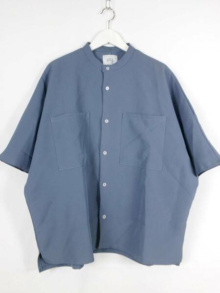 リル LILL ハーフスリーブドルマンバンドカラーシャツ lin220238 ビッグシャツ 五分袖 M ブルー系 メンズ 中古 /GJ
