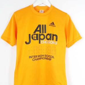 アディダス adidas Tシャツ プリント スポーツウェア トップス 半袖 XS オレンジ系 メンズ 中古 /GK