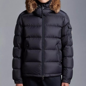 22AW モンクレール ファー ナイロン ダウン ジャケット　ネイビー　MONCLER　　国内正規品　#A4