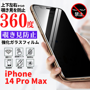 iPhone 14ProMax 360度 覗き見 防止 ガラスフィルム