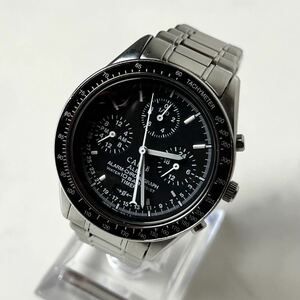 SEIKO ALBA Alba CARIB Carib Seiko N944-7A40 quartz QZ chronograph face black wristwatch watch men's watch immovable operation not yet verification 