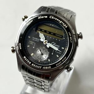 【幻の逸品】 希少 CASIO カシオ AW-600 CHRONOGRAPH クロノグラフ デジアナ 腕時計 ウォッチ クオーツ メンズ シルバー 不動 動作未確認