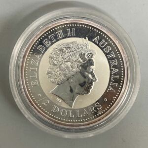 1 jpy Australia silver coin commemorative coin Elizabeth 2.2 dollar dragon coin through . silver 62.77g