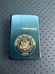 ☆送料無料　ZIPPO ジッポー USA　ブルーチタン　中古　コレクター放出　1989年