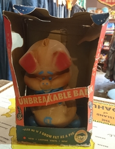 vintage pudgy piggy bank unbreakable プギー ピギー バンク 豚 貯金箱