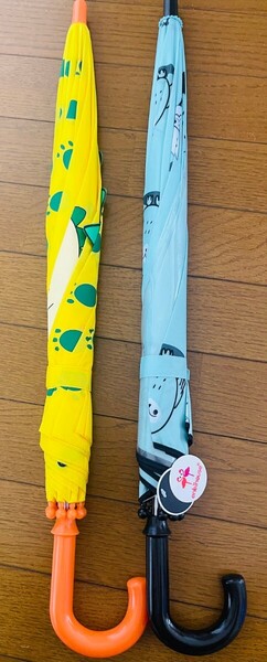 子供用 傘 キッズ長傘 55cm 小学生 視界が確保できる透明窓付き 2点セット