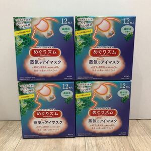 289 N めぐりズム 蒸気でホットアイマスク 森林浴の香り 12枚入り × 4箱 セット Kao 花王 中古 未使用 未開封