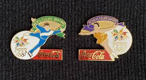 1998 長野オリンピック 記念 コカ・コーラ 男女フィギュア　ピンバッジ ２個★ピンバッジコレクション