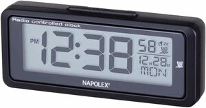 ナポレックス 車用 電波時計 Fizz ブラック LEDバックライト付 配線不要 大型液晶 角度調整可 NAPOLEX Fizz-