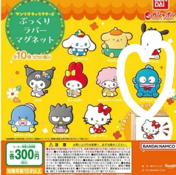 サンリオキャラクターズ ぷっくりラバーマグネット　ハンギョドン　ガチャ