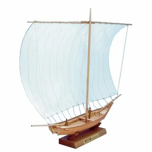 【中古】ウッディジョー ミニ和船 霞ヶ浦 帆引き船 木製模型 組み立てキット