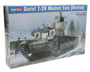 【中古】ホビーボス 1/35 ソビエト T-28 中戦車 リベット接合型 プラモデル