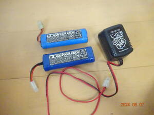 TAMIYA タミヤ・ニカド電池 7.2V カスタムパック 充電式ニカド電池 CUSTOM PACK/RC PLANNING R246 C-02B アダプター 動作未確認品 送料520