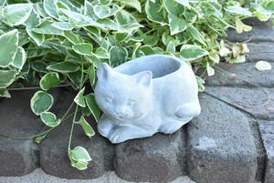 PAY*E-SU1*ma tilt M * planter * cat * cat * approximately 16.5cm* garden for * pot *ma tilt M*MathildeM* antique style * French car Be ornament 