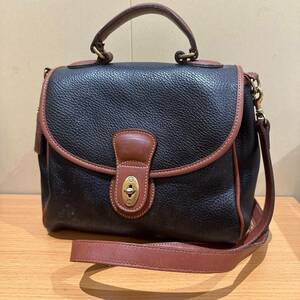 COACH コーチ ヴィンテージ レザー オールド ショルダーバッグ ターンロック ハンドバッグ 332 2way ショルダー 黒茶系