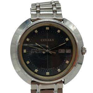 1円 CITIZEN シチズン クリスタルセブン カスタム 23石 SS AT デイデイト メンズ 腕時計 シルバーカラー 4-520076Y