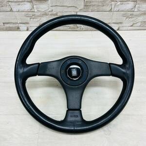 *1 jpy ~* NARDI Nardi TORINOtolino steering wheel black leather ND steering gear that time thing retro Vintage 