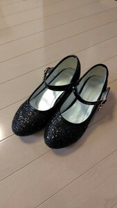 発表会 フォーマルシューズ ブラック 22.0cm パンプスドレスシューズ 黒 ヒール 靴