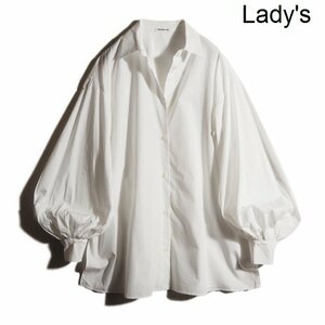 M4911P　●EVERYDAY I LIKE. ドゥーズィエムクラス●　23SS Volume Sleeve ボリュームスリーブ ブラウス シャツ ホワイト 白 春夏 rb