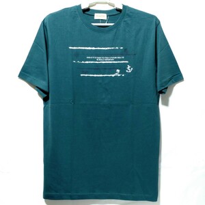 特価/未使用【サイズ=LL(XL)】 サーフプリント/メンズ/半袖/Tシャツ/胸囲=104～112cm/b.green