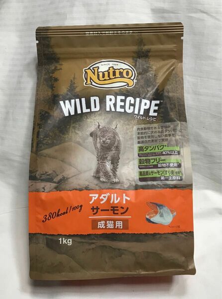 ニュートロワイルドレシピ 成猫用総合栄養食 アダルト グレインフリー 猫 ドライ キャットフード サーモン 1kg